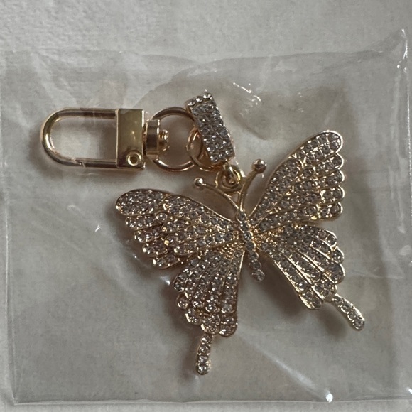 Gold Butterfly Bag Charm NWT, Sparkly. - Picture 2 of 4
